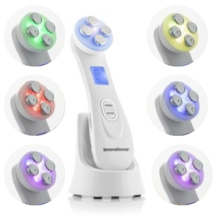 Masseur avec luminothérapie électostimulation et radiofréquence pour le visage rechargeable